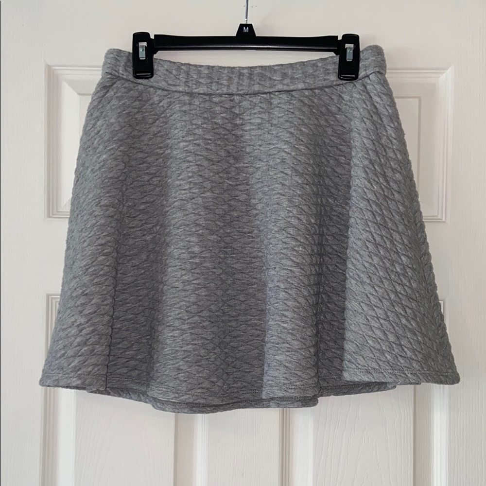 Elegant Gray Textured Skirt